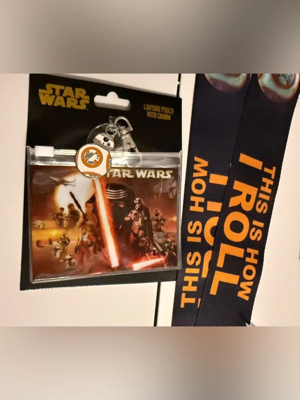 Star Wars BB-8 and R2-D2 Disney Lanyard and Badge Holder New